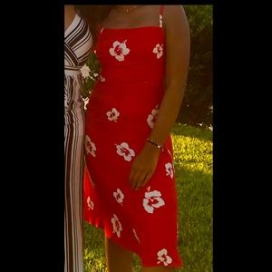Reformation Red Hibiscus Dress